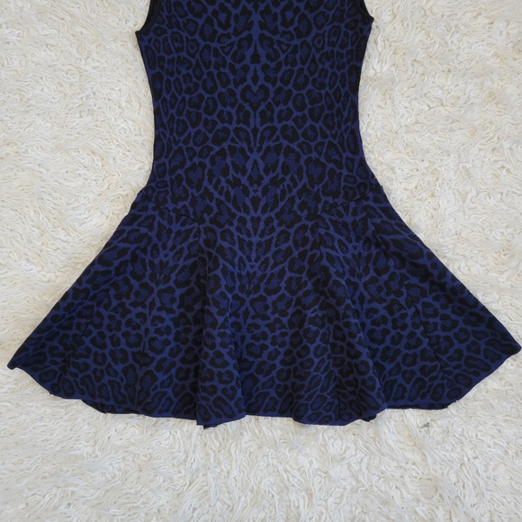 RVN Knit Jacquard Fit Flare Sleeveless Leopard Print Dress - Picture 6 of 11